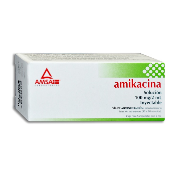 AMIKACINA AMSA 100MG.INYEC.2AMP.