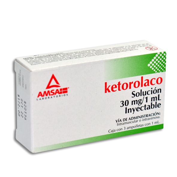 KETOROLACO AMSA 30MG. INYEC.C/3AMP.