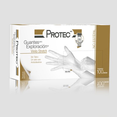 GUANTE PROTEC VINILO GDE.100PZA.