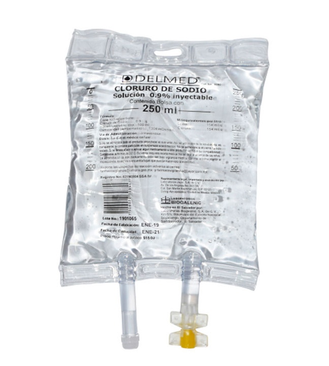 SOLUCION CLORURO DE SODIO DELMED 250ML.
