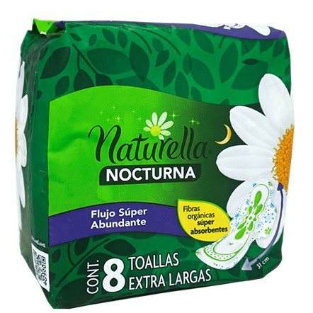 TOALLA S.NATURELLA NOCT.C/ALAS 8T.