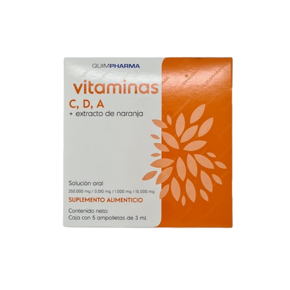 VITAMINAS C,D,A QUIMP.C/5AMP.