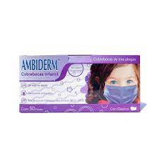 CUBREBOCA AMBIDERM 3PL.INF.COLOR 50PZA.