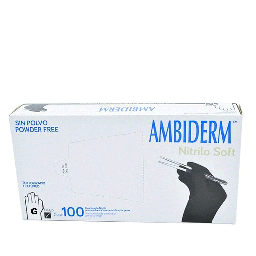 [AIGUANMD100] GUANTE AMBIDERM NITRILO NEGRO MED.100PZA
