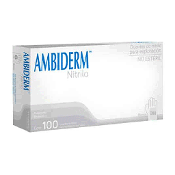 [AIGUANRB100] GUANTE AMBIDERM NITRILO BCO.MED.100P.