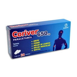 [MAPARCOR650] PARACETAMOL CORIVER 650MG.24TAB.