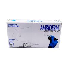 [AIGUANAM100] GUANTE AMBIDERM NITRILO AZUL MED.100PZA.