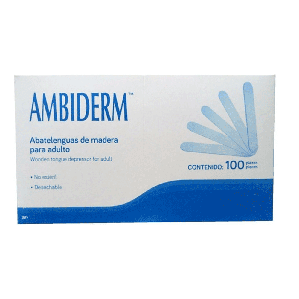 ABATELENGUAS AMBIDERM 100PZAS.