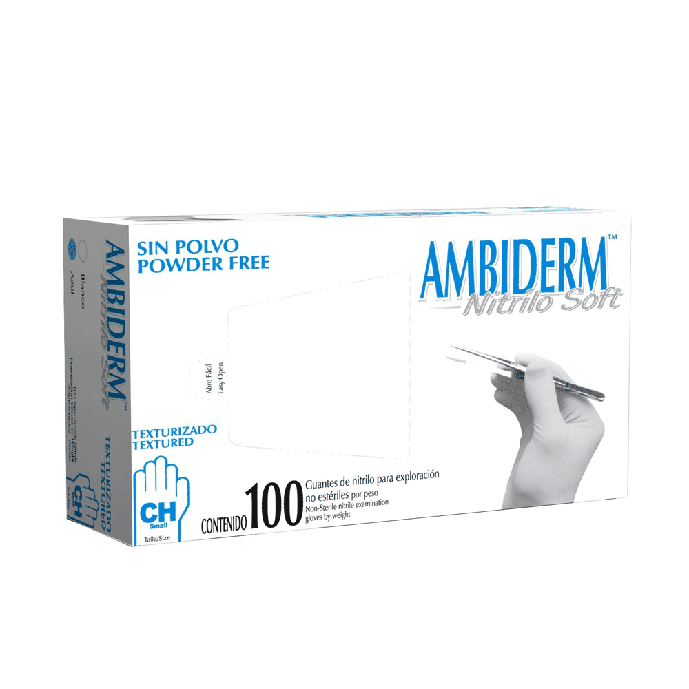 GUANTE AMBIDERM NITRILO S.ROYAL AZ.CH.100PZA.