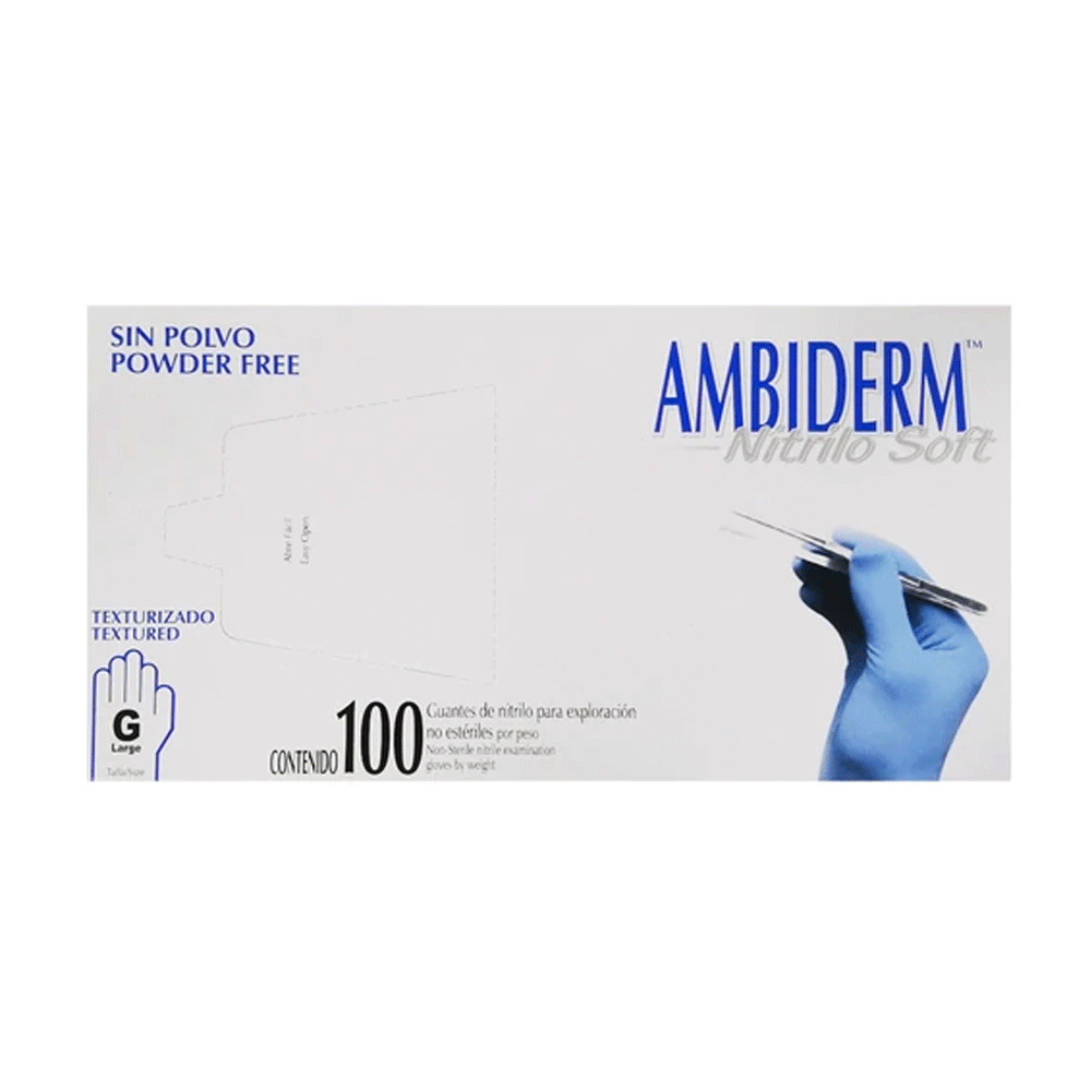 GUANTE AMBIDERM NITRILO S.ROYAL AZ.GDE.100PZA