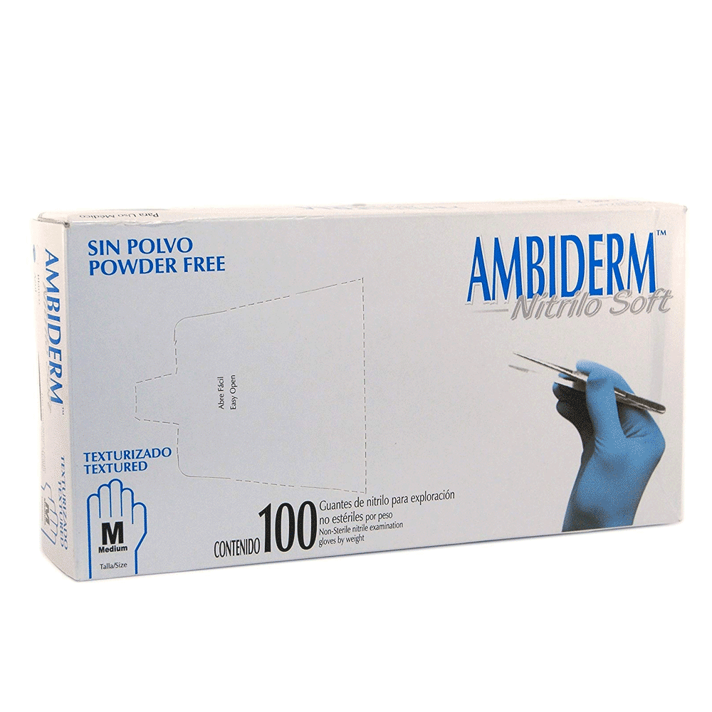 GUANTE AMBIDERM NITRILO S.ROYAL AZ.MED.100PZA