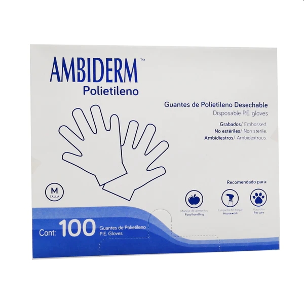 GUANTE AMBIDERM POLIET.CH.100PZA.