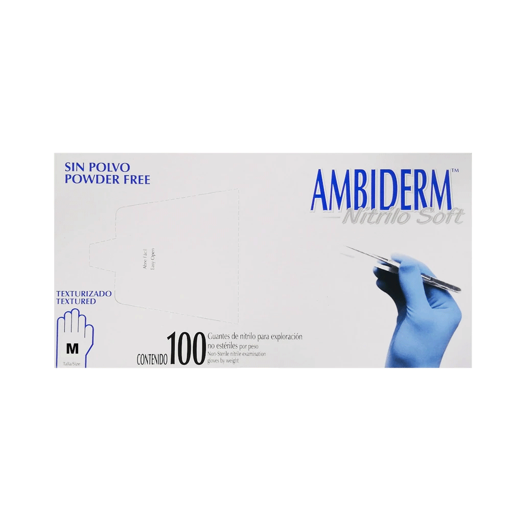 GUANTE AMBIDERM TEXT.NAT.MED.100PZA.