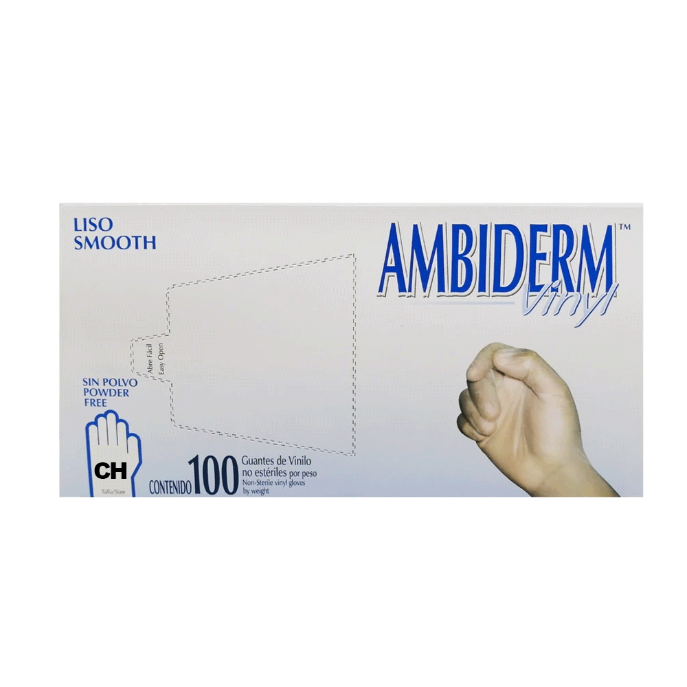 GUANTE AMBIDERM VINYL LP.CH.100PZA.