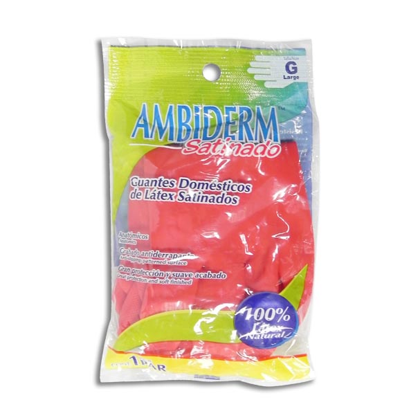 GUANTE AMBIDERM SAT.ROJO/AZUL GDE.1PAR.