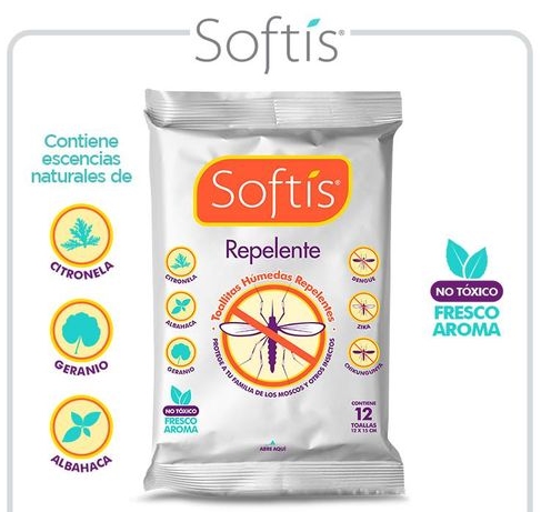 TOALLITAS REPELENTES SOFTIS 12PZAS.