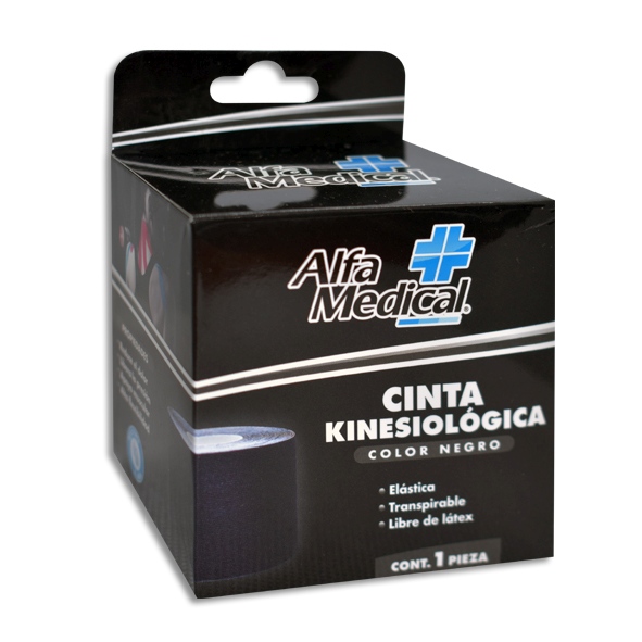 CINTA KINESIOL.NEGRO 5X5MT.1PZA.