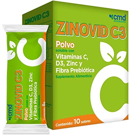VITAMINA C, D3, ZINC ZINOVID-C 10SOB.