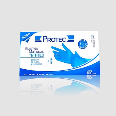 GUANTE PROTEC NITRILO MED.100PZA.