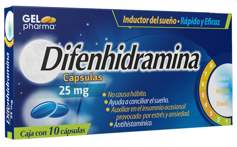 DIFENHIDRAMINA GELPHARMA 25MG.10CAP.
