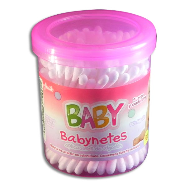 COTONETES BABY ROSA 100PZA.